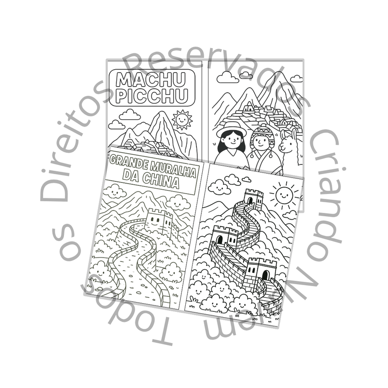 Para Colorir: As 7 Maravilhas do Mundo - Edição com 23 Desenhos
