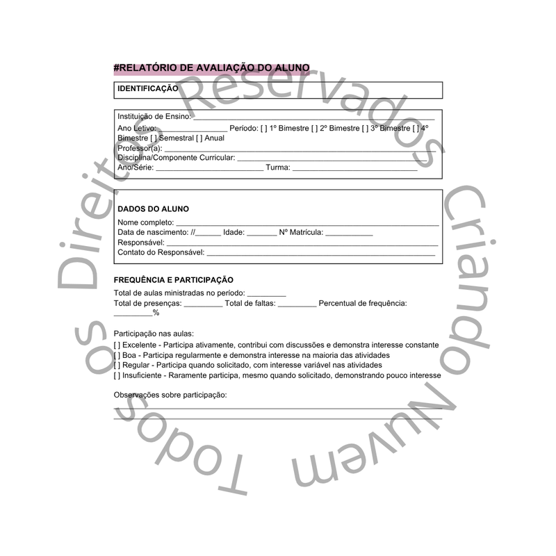 3 Modelos de documentos/relatórios essenciais