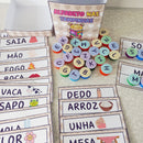 Alfabeto nas tampinhas! Atividade super divertida, dinâmica, interativa e sensorial! 26 letras e 21 cards