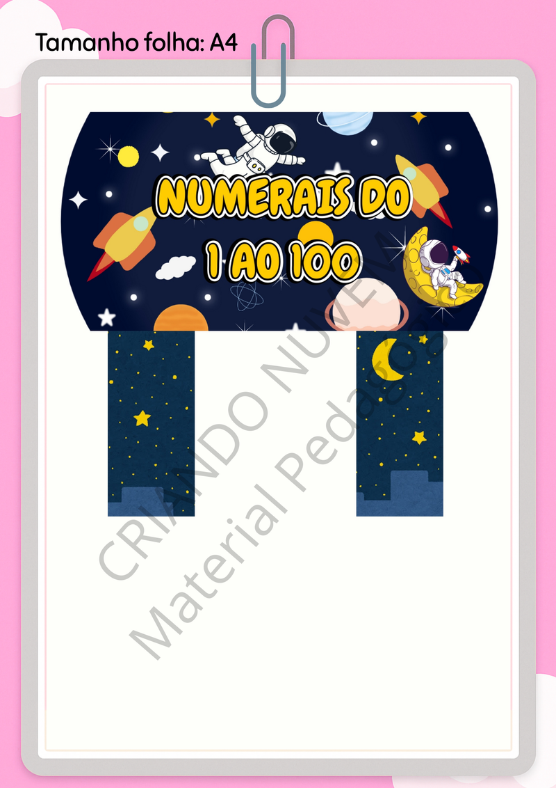 Painel Pronto para Imprimir: Numerais de 1 a 100 com Tema Espaço – Decore e Ensine de Forma Lúdica!