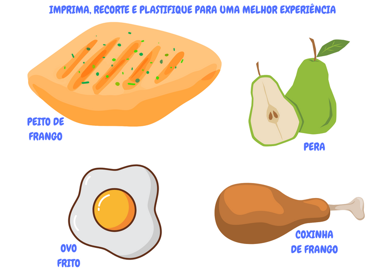 Combo com 2 materiais: Hoje tem na merenda + Semáforo das comidas