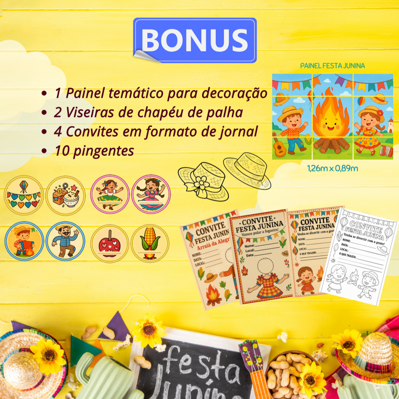 Painel para enfeitar sua sala - Versão Festa Junina