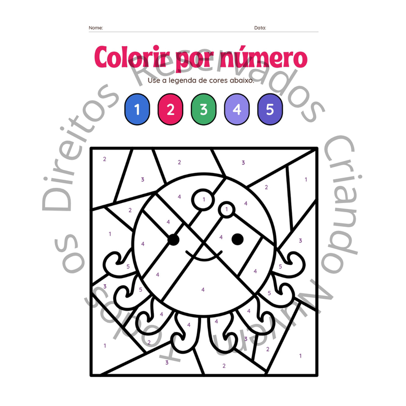 Colorir com números - desenvolvendo habilidades essenciais!