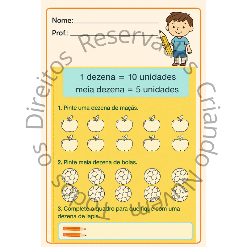 Aprendendo as Centenas, Dezenas e Unidades – Atividade + Quadro de valor posicional (em dois tamanhos)