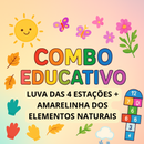 COMBO: Luvas de história das 4 estações (verão, outono, inverno e primavera) + Amarelinha dos 4 elementos naturias (fogo, água, terra e ar)