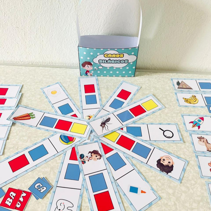 Cards Silábicos - 27 cards - Fortalecendo a Alfabetização com Cores, Sons e Imagens.