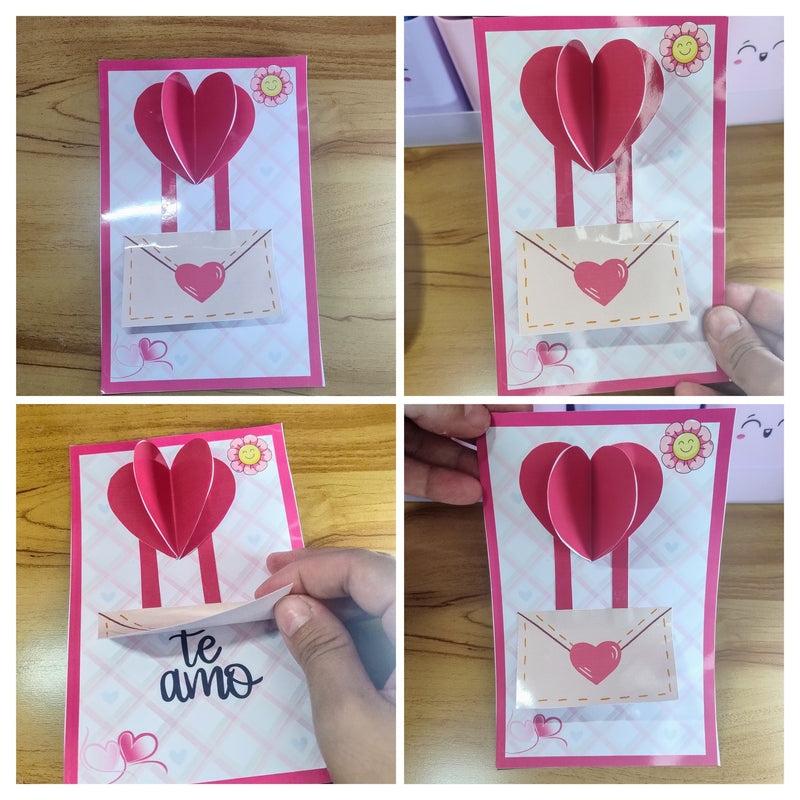 Cartão “Te Amo” com Coração 3D – Lembrancinha Afetiva