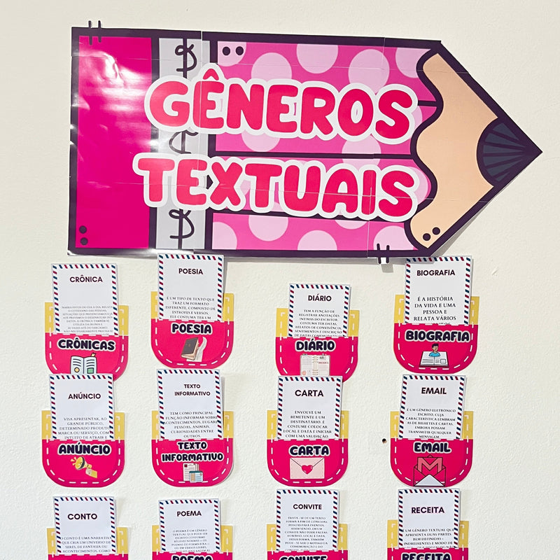 Gêneros Textuais – Compreensão, Prática e Interação em um Só Material - 19 tipos de gêneros - 60 páginas de conteúdo!
