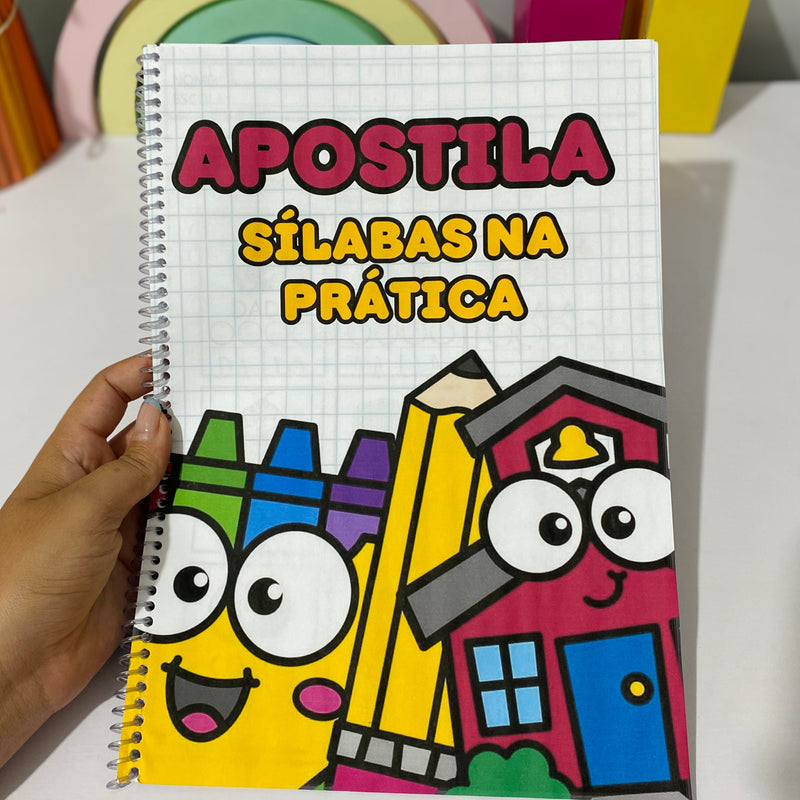 Apostila - Sílabas na Prática - 126 palavras para separar as sílabas - Leitura fluente, escrita correta e coordenação motora.