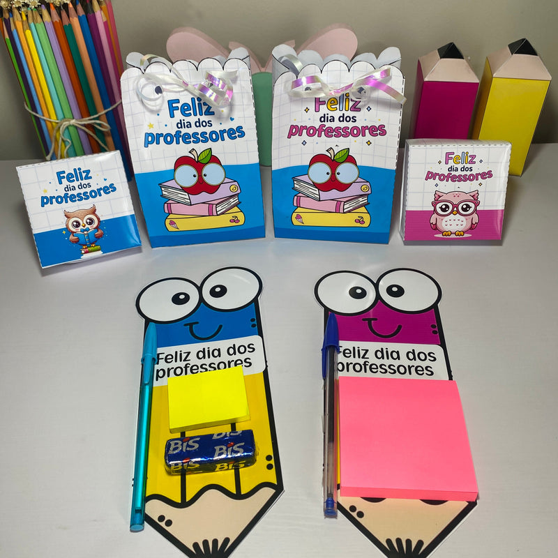 Kit Dia dos Professores - Surpreenda e emocione os educadores com este kit criativo, carinhoso e cheio de significado!
