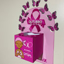 Caixa Outubro Rosa + cards para balas e lembrancinhas + mini cartaz