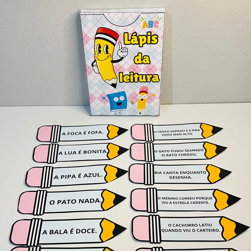 Lápis da Leitura –  20 frases para alfabetização de forma lúdica.