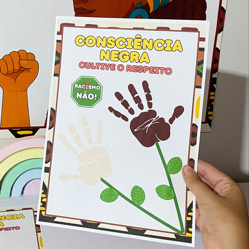 Kit Consciência Negra – “Respeito não tem cor, tem consciência!” - Painel + atividade.
