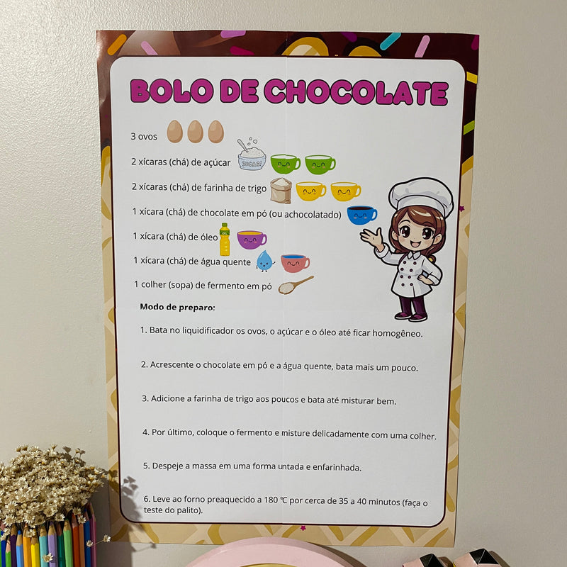 Painel Ampliado + Atividades – Receita de Bolo de Chocolate