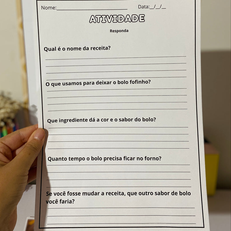 Painel Ampliado + Atividades – Receita de Bolo de Chocolate