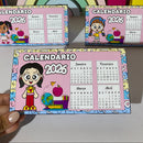 Calendário 2026 – Tema Escolar Infantil 3 modelinhos de cada (menino e menina) ✨