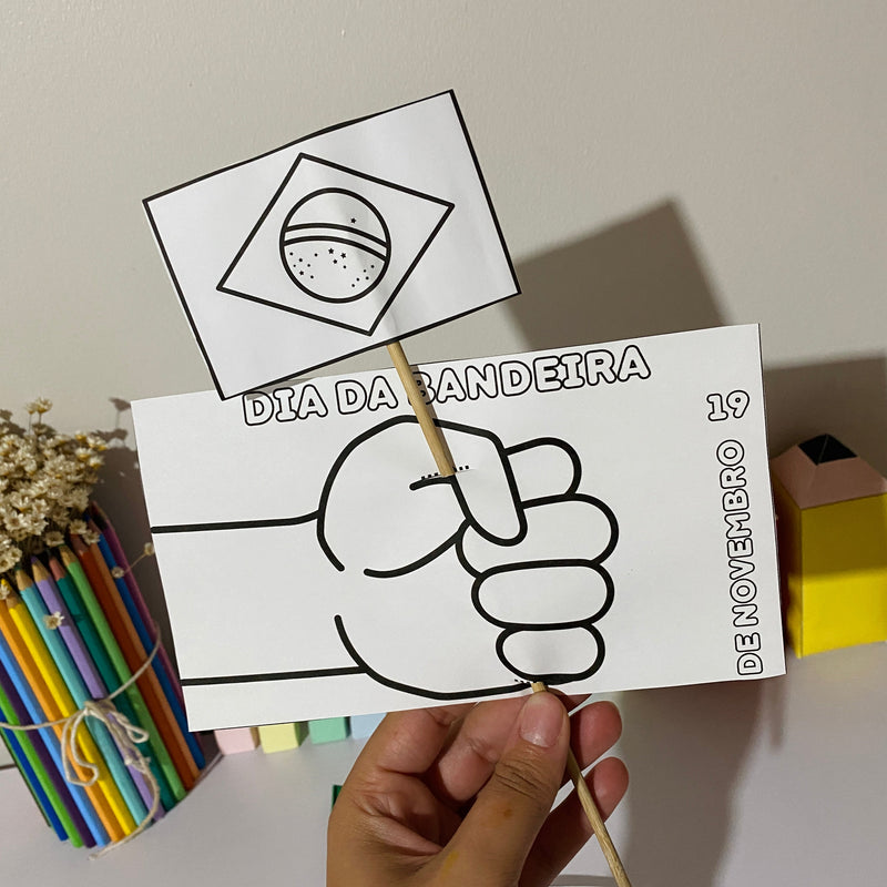 Atividade Interativa para montar e colorir  – Dia da Bandeira  (19 de novembro)