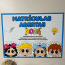 Painel Matrículas Abertas 2026 + Panfleto Personalizável