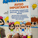 Painel Matrículas Abertas 2026 + Panfleto Personalizável