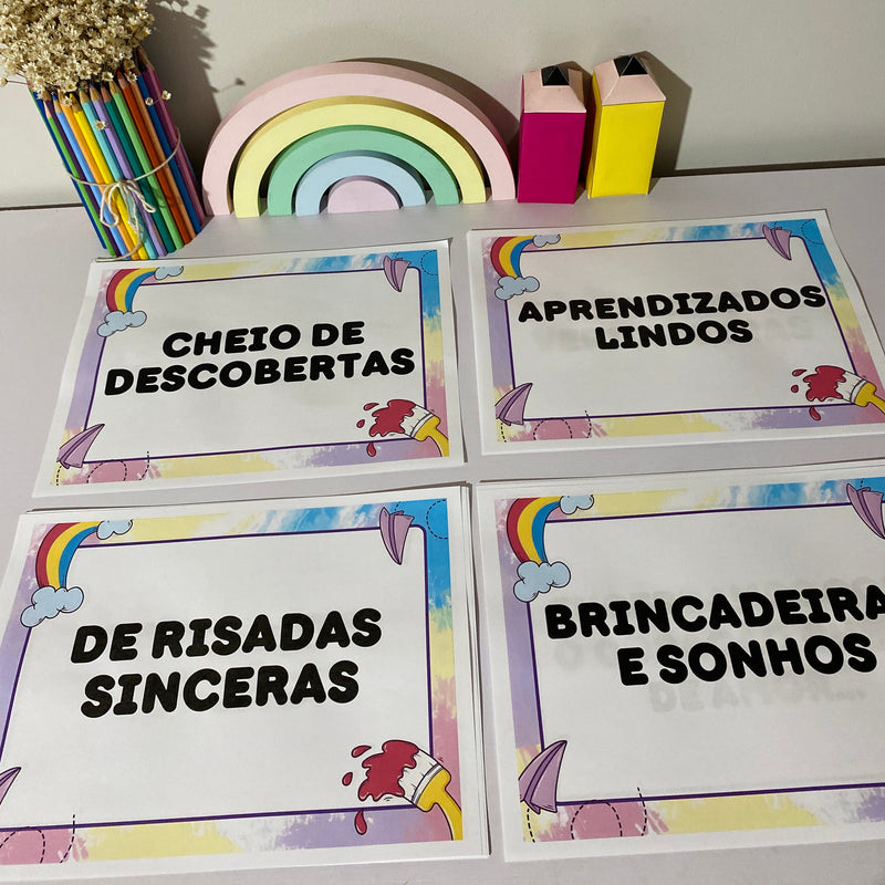 16 Plaquinhas de Apresentação – Encerramento Escolar