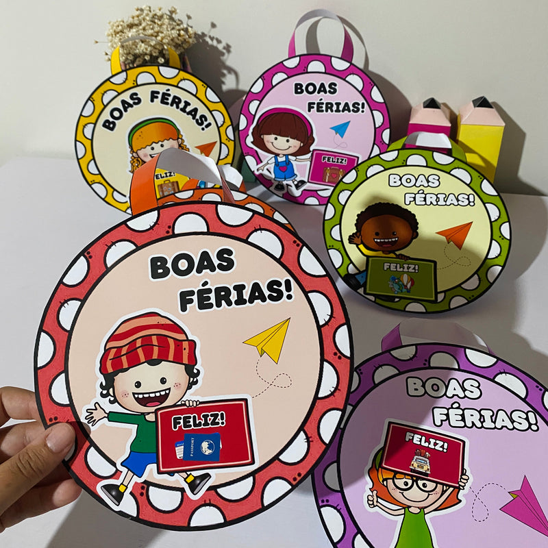 Bolsinhas Boas Férias! – Lembrancinha de Encerramento - 6 modelinhos