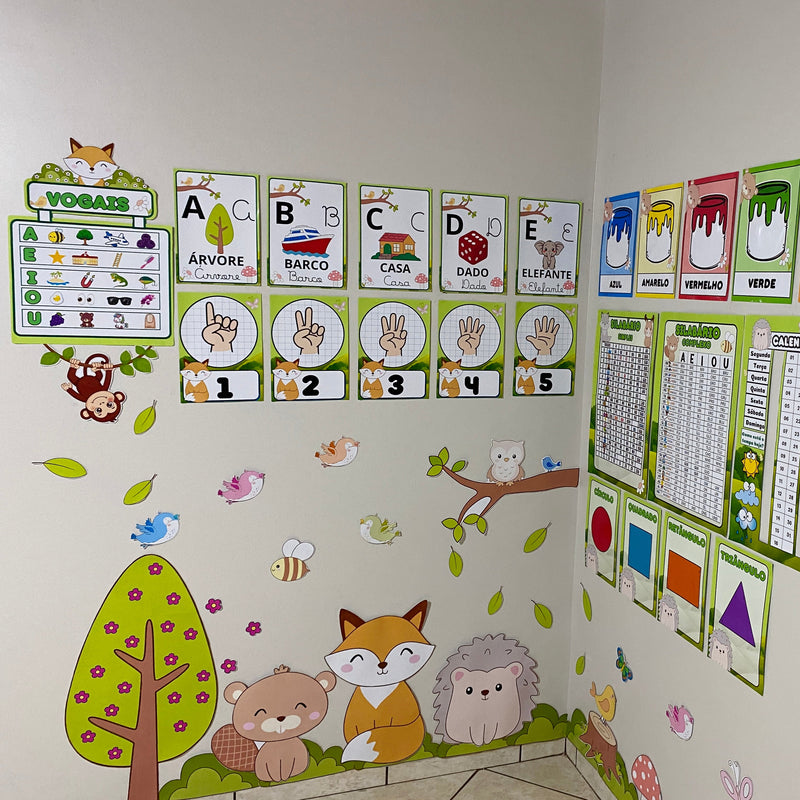 Kit Sala – Tema Floresta - 124 páginas - Leve a natureza para dentro da sua sala de aula e crie um ambiente acolhedor, lúdico e cheio de significado para as crianças!