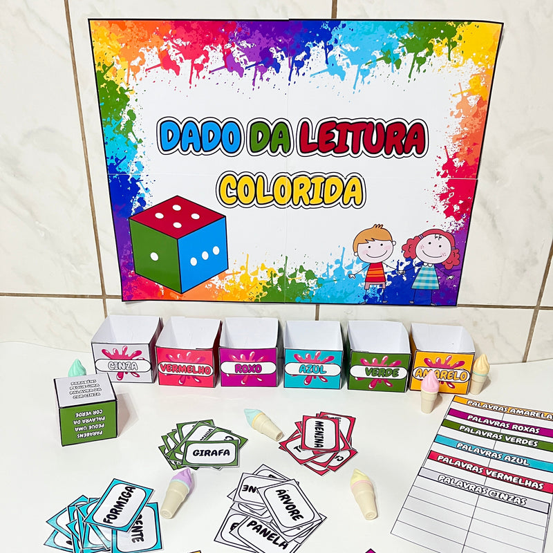 Dado da Leitura - 60 palavras - Disponível em letra bastão maiúscula ou minúscula.