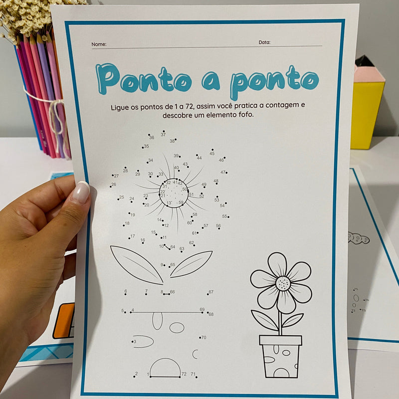 Atividade ligue os pontos - A cada ligação, uma surpresa fofa se revela, tornando o aprendizado leve e divertido!