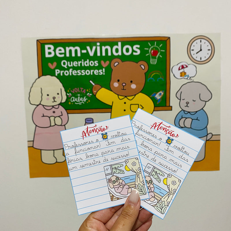 Painel de Boas-Vindas + Cartão Porta-Bis – Especial para Professores