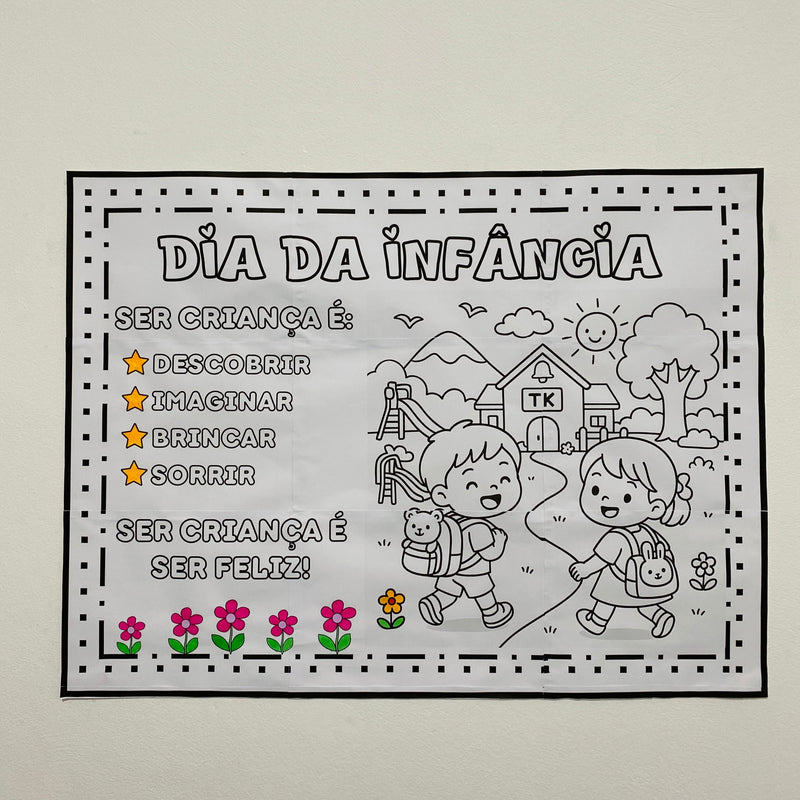 Painel coletivo - Dia da Infância + coroa - Comemore o dia da Infância de maneira participativa, afetiva e criativa
