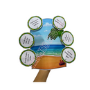 COMBO: Luvas de história das 4 estações (verão, outono, inverno e primavera) + Amarelinha dos 4 elementos naturias (fogo, água, terra e ar)