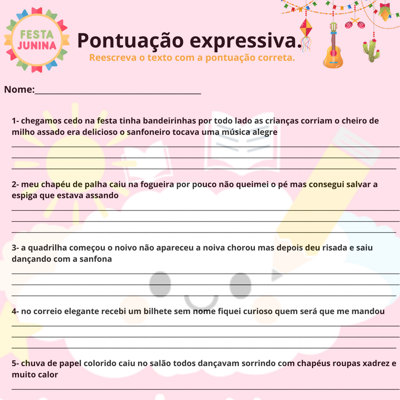 Pontuação Expressiva - Aprendizado da pontuação - Versão Festa Junina
