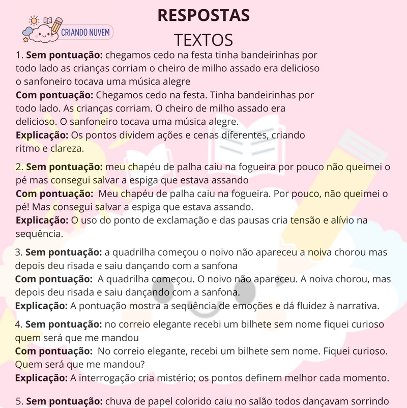 Pontuação Expressiva - Aprendizado da pontuação - Versão Festa Junina