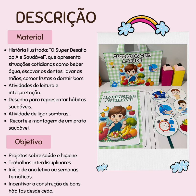Sacola criativa - Cuidado com a saúde: Ensine bons hábitos de forma leve, divertida e significativa!