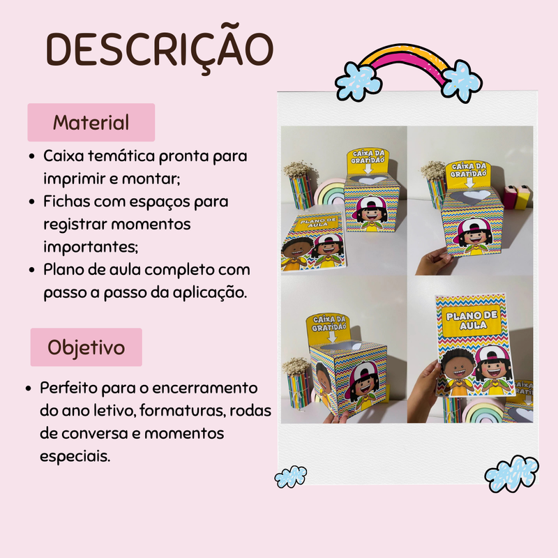 Caixa da Gratidão + Plano de aula – Atividade Especial de Encerramento 💛