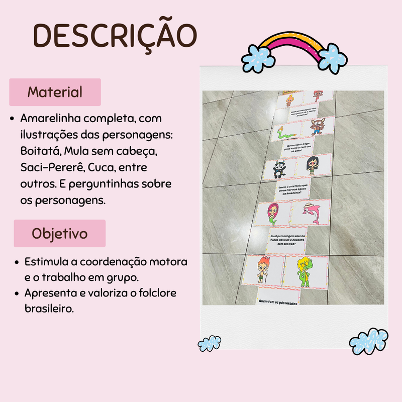 Amarelinha do Folclore – Brincar e Aprender com Cultura Brasileira!