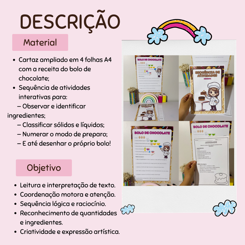 Painel Ampliado + Atividades – Receita de Bolo de Chocolate