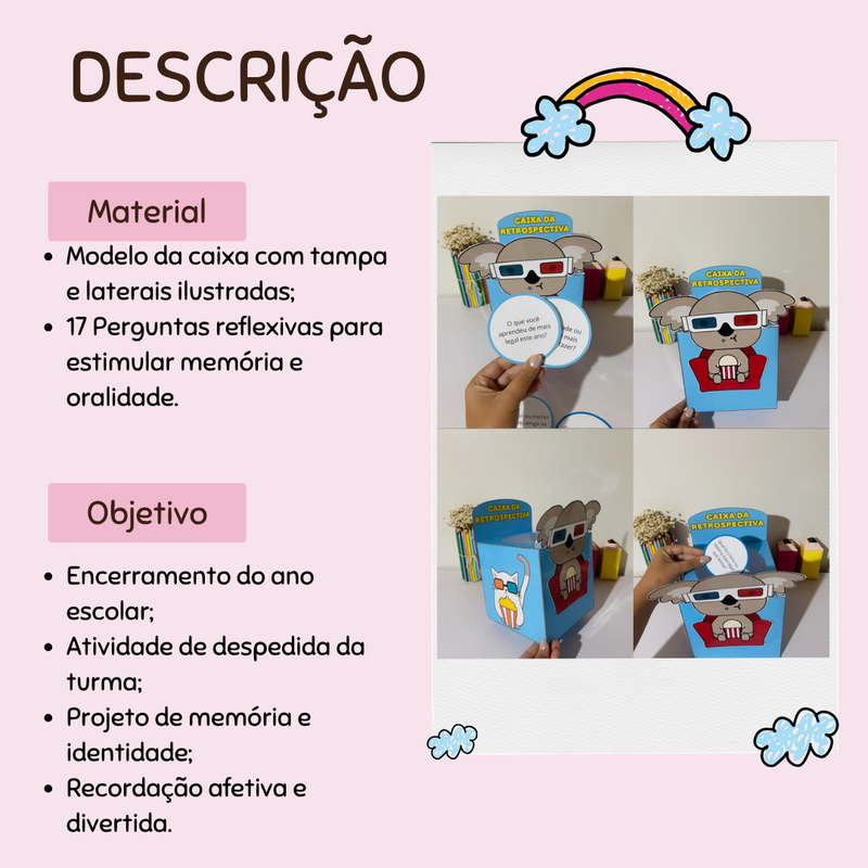 Caixa da Retrospectiva Escolar – Encerramento Mágico do Ano!