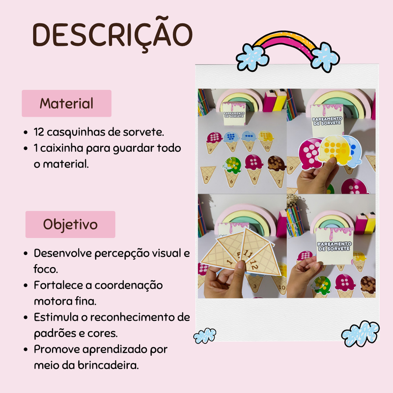 Atividade “Pareamento com Sorvete” – Diversão que Desenvolve!