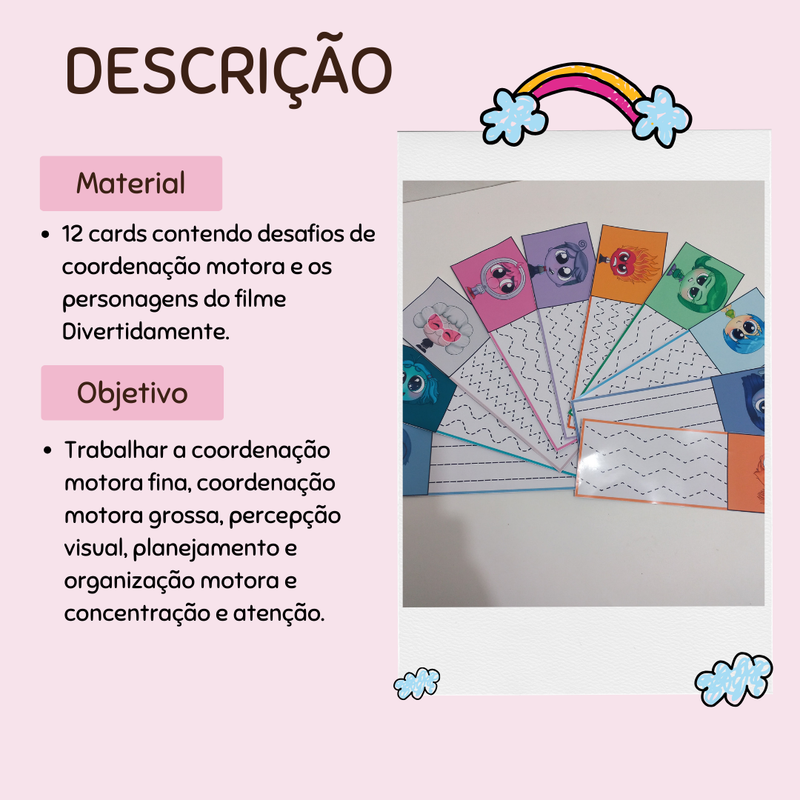 12 Cards Coordenação Motora – Tema Divertidamente