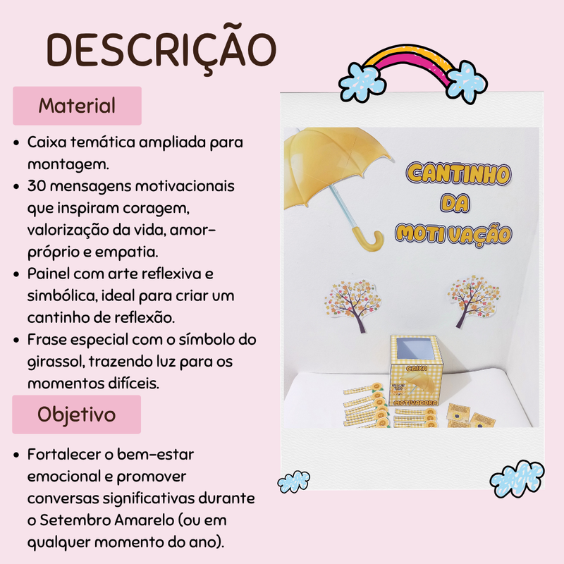 Caixa Motivadora + Painel – Especial Setembro Amarelo