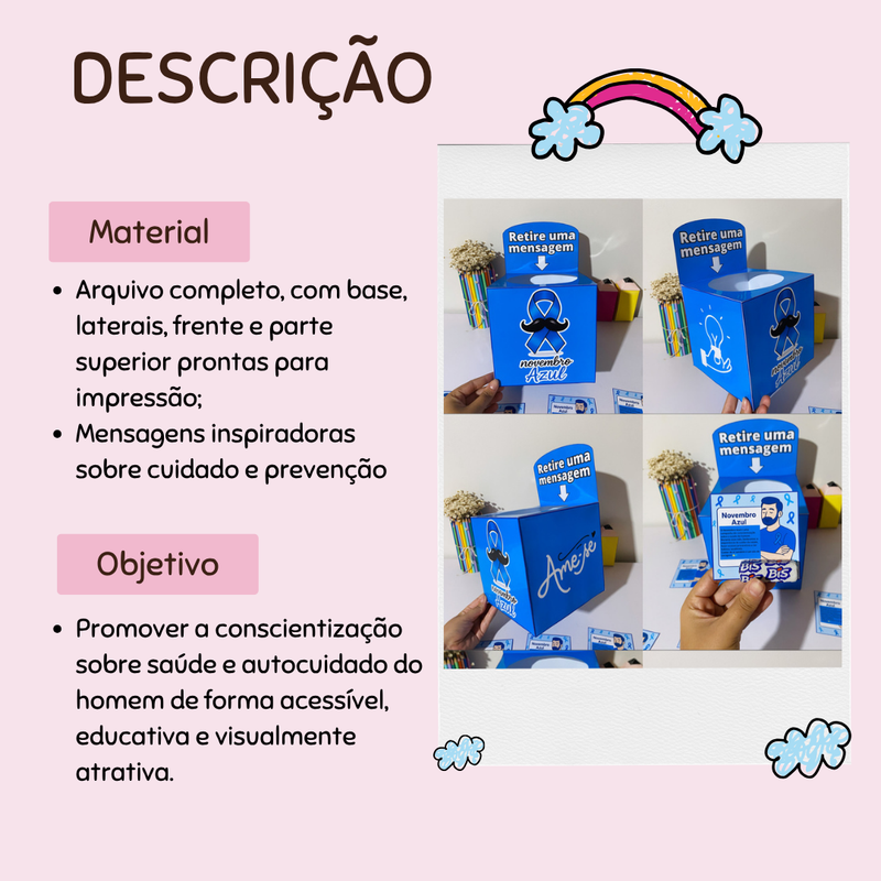 Caixa Novembro Azul – Conscientização com Significado 💙