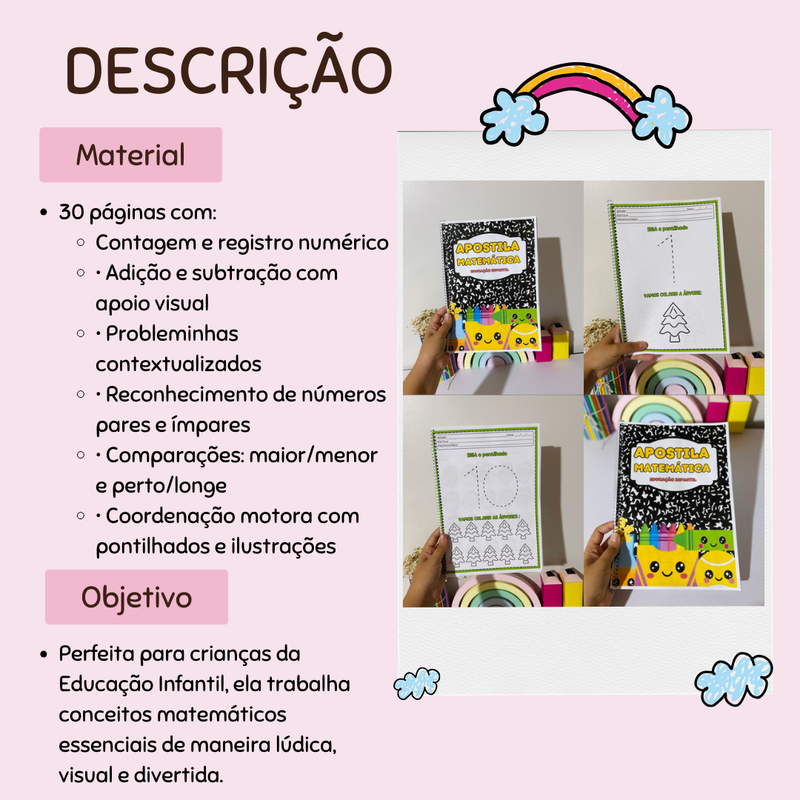 Apostila de Matemática – Tema Natal - 30 págs.  - Educação Infantil🎅🎄