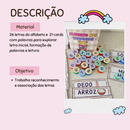 Alfabeto nas tampinhas! Atividade super divertida, dinâmica, interativa e sensorial! 26 letras e 21 cards
