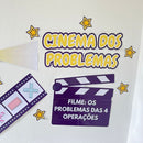 PAINEL - Cinema dos problemas matemáticos -  40 Cards e 30 problemas contemplando todas as operações