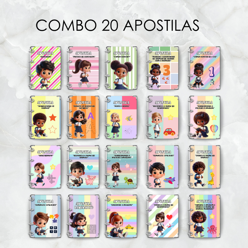Combo com 20 apostilas: Atividades pedagógicas - 400 páginas