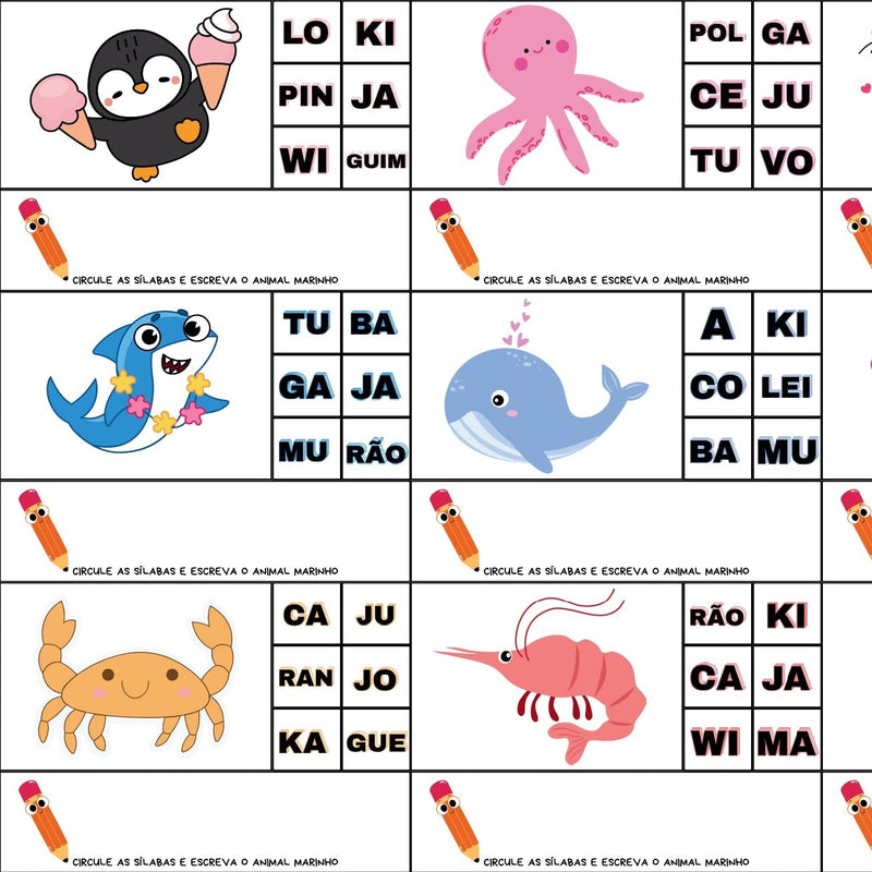Combo com 10 materiais: Família das sílabas